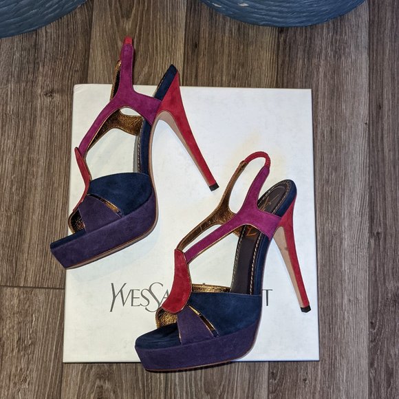 EUC (W36.5) - YSL Tribute 105 Suede Sandal - Picture 5 of 12